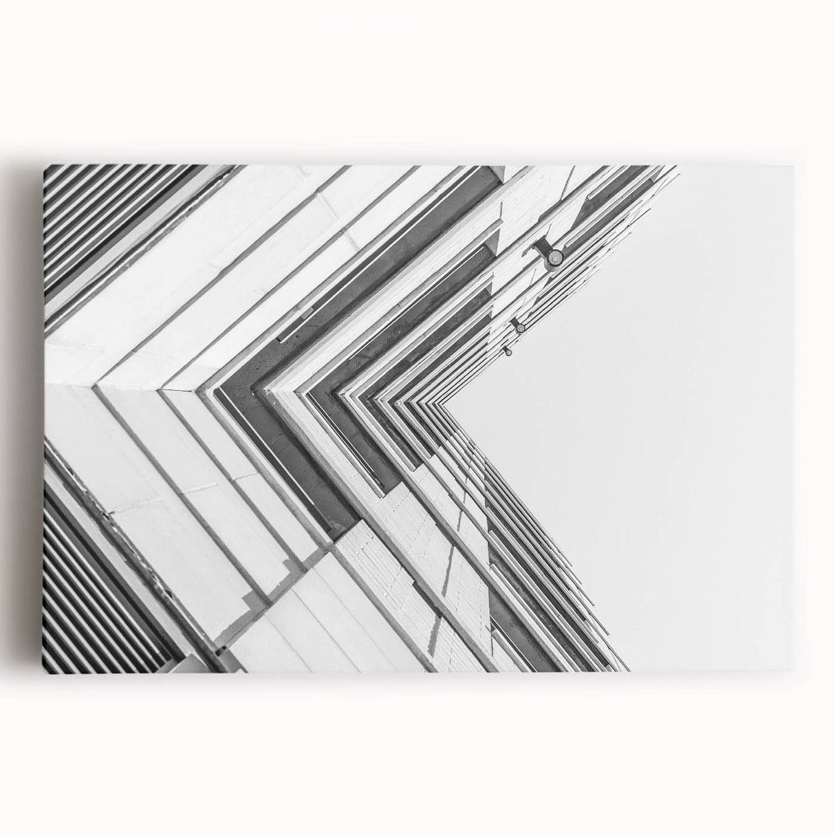 Large black and white abstract acrylic print on canvas, ideal for kitchen wall art.
