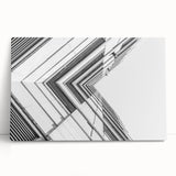 Black and white abstract design on a large stretched canvas, ideal for kitchen wall art or bedroom ambiance.