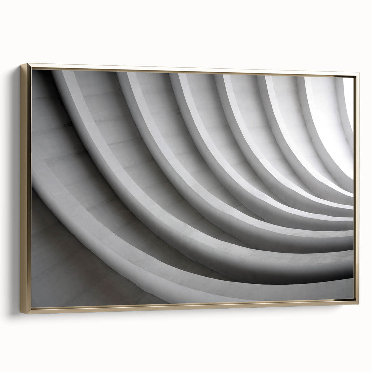 Framed canvas depicting a landscape art painting with colorful vintage-style elements and prominent black accents.
