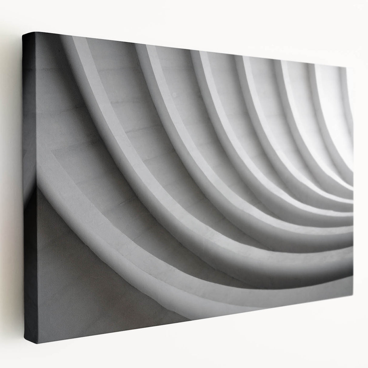 Large abstract painting on stretched canvas featuring swirls of blue and white, ideal for kitchen wall art.