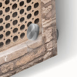 Large abstract wall art in muted earth tones on acrylic glass, ideal for dining room ambiance.