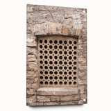 Large abstract wall art in swirling blue and gray tones on acrylic glass, suitable for bedroom or dining room decor.