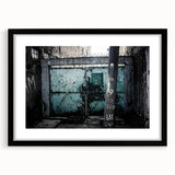 Extra large abstract art print featuring vibrant, colorful textured patterns on a black framed canvas.