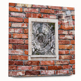 Large abstract wall art in muted gray and blue tones on acrylic glass, ideal for modern bedroom or dining room ambiance.