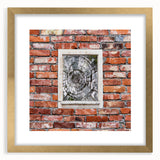 Extra large abstract art print featuring textured swirls in earthy tones, framed in gold, suitable for living room decor.