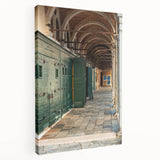 Large abstract painting on stretched canvas featuring swirling blue and white patterns, ideal for kitchen wall art.