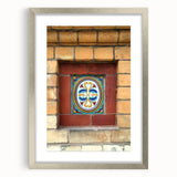 Textured abstract art print in muted gray and silver, framed in silver, ideal for modern bedroom ambiance.