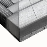 Large art of a serene landscape painting in black and white on stretched canvas, suitable for bedroom wall decor.