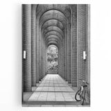 Black and white abstract design on stretched canvas, ideal for kitchen wall art.