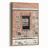 Framed vintage poster art of a landscape on canvas, featuring muted earth tones, ideal for bedroom wall decor.