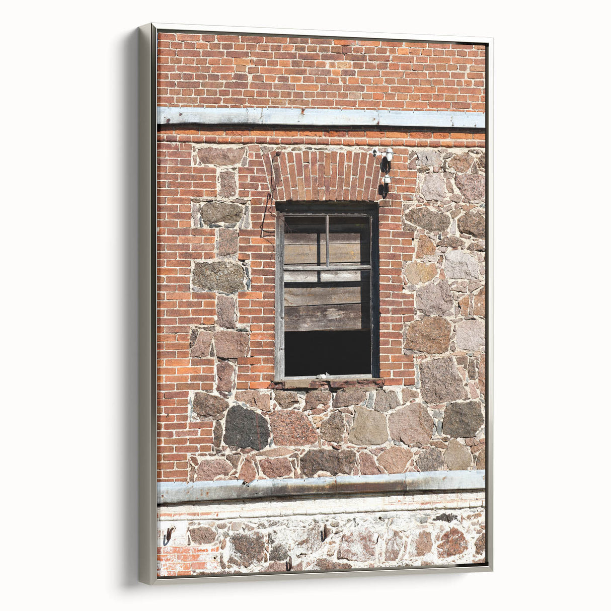 Landscape art painting on framed canvas depicting a colorful, vintage-style poster.