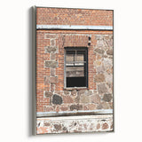 Landscape art painting on framed canvas depicting a colorful, vintage-style poster.