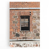 Large black and white abstract print on stretched canvas, ideal for kitchen wall art or bedroom ambiance.