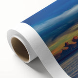 Art deco poster featuring a geometric pattern in pastel shades on rolled canvas, ideal for nursery wall art.