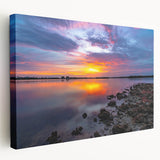 Large abstract art on stretched canvas, featuring swirling blue and gray tones, ideal for kitchen wall decor.