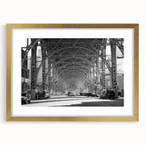Textured abstract art print in gold and white tones on a framed canvas, suitable for bedroom decor.