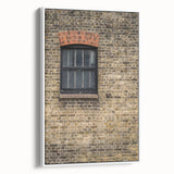 Framed vintage poster art featuring a colorful abstract design on canvas, ideal for living room decor.