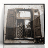 Large abstract wall art in a mid-century modernist style.