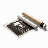 Extra large rolled canvas print featuring a detailed floral design in soft pastel shades.