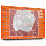 Large abstract wall art on acrylic, featuring swirling blue and gray tones, ideal for bedroom or dining room decor.