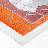 Art deco poster featuring geometric shapes in gold and black on rolled canvas, suitable for dining room wall art.