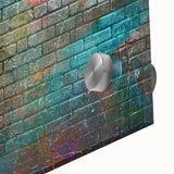 Large abstract wall art in muted earth tones on acrylic glass, ideal for dining room art in a mid-century modernist style.