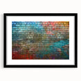 Extra large abstract art print with vibrant, textured colors on a black framed canvas, ideal for living room decor.