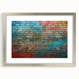 Textured abstract art print in muted grays and blues on a framed canvas, suitable for bedroom decor.