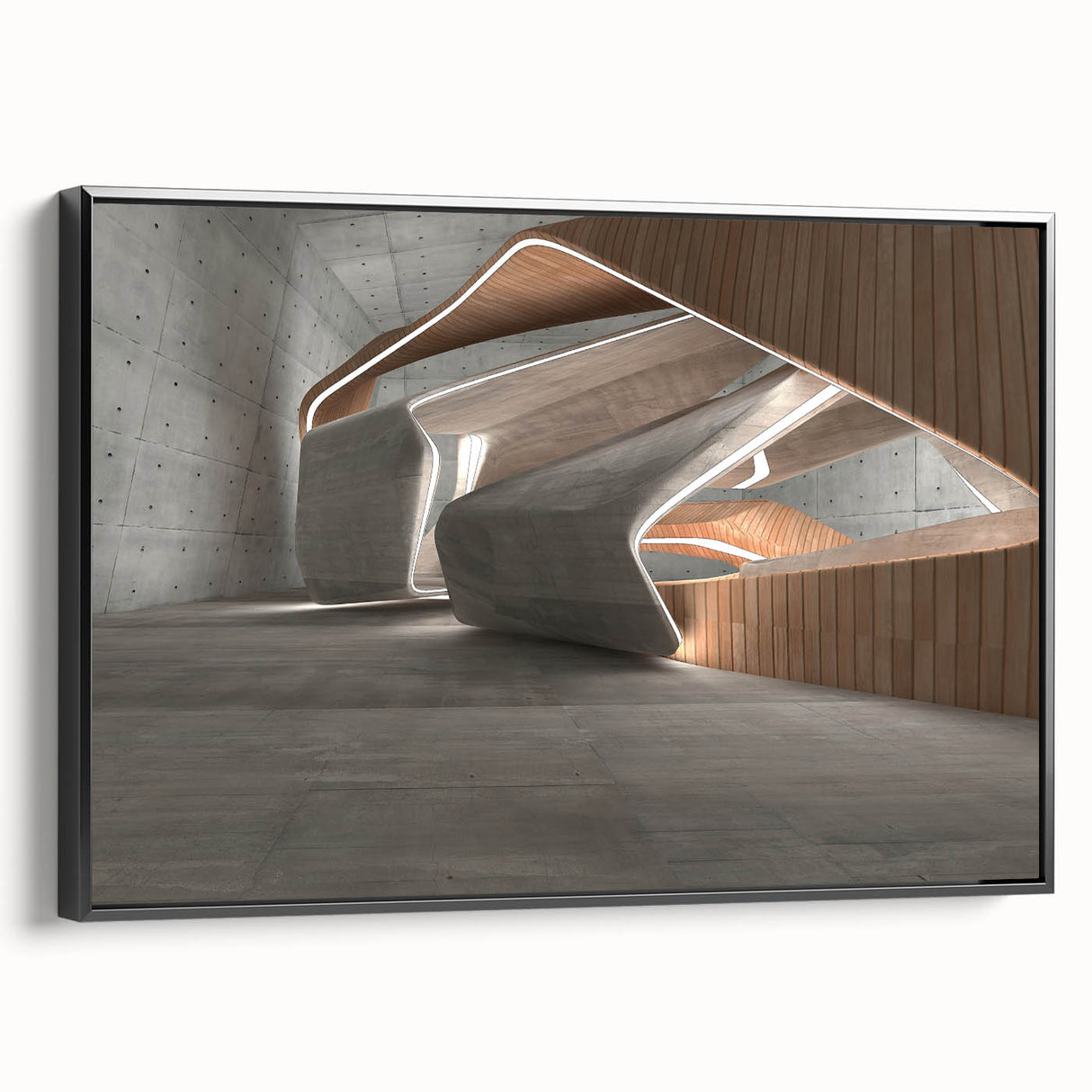 Black and white landscape art painting on framed canvas, featuring a vintage poster style, ideal for bedroom decor.