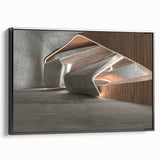 Black and white landscape art painting on framed canvas, featuring a vintage poster style, ideal for bedroom decor.