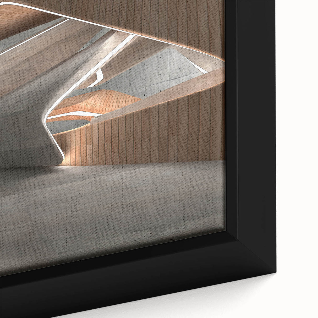 Extra large framed canvas featuring textured, colorful abstract patterns on a black background, ideal for living room decor.