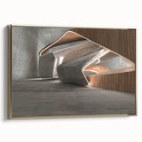 Framed canvas landscape art painting depicting colorful rolling hills under a stormy sky, ideal for a living room.