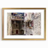 Extra large abstract art print with textured gold and beige swirls on canvas, ideal for living room decor.