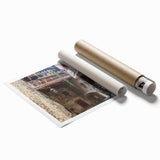 Extra large rolled canvas featuring a floral art design in muted pastel shades, ideal for classy bathroom wall art.