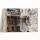 Large black and white abstract print on stretched canvas, ideal for kitchen wall art or bedroom ambiance.