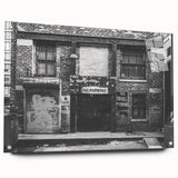 Large abstract wall art on acrylic glass, featuring swirling blue and grey tones.