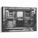 Black and white framed canvas depicting a serene landscape, ideal for bedroom wall art.