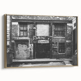 Framed canvas featuring a monochrome landscape painting, ideal for bedroom wall art with a vintage poster style.