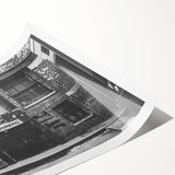 Extra large wall art featuring line art flowers in black and white on a rolled canvas, suitable for large living room decor.