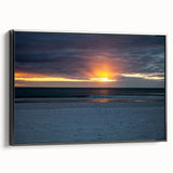 Framed canvas featuring a black and white vintage landscape painting, ideal for bedroom wall decor.