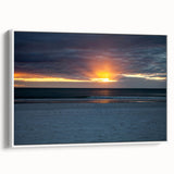 Framed vintage poster art on canvas, featuring vibrant colors on a black background, ideal for living room decor.