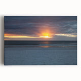 Large black and white abstract print on stretched canvas, featuring fluid shapes; ideal for kitchen wall art.