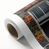 Art Deco poster featuring geometric patterns in gold and teal on rolled canvas, ideal for nursery wall art.