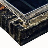 Large art of a black and white landscape painting on stretched canvas, featuring a serene natural scene.