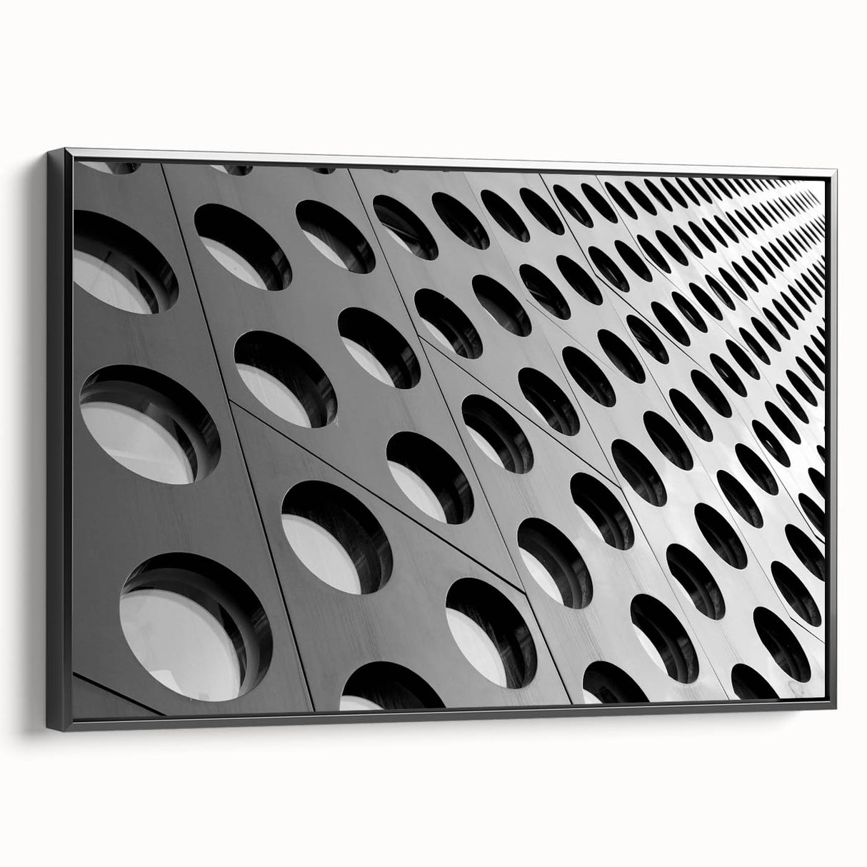 Black and white landscape art painting on framed canvas, depicting a serene nature scene, ideal for bedroom wall decor.