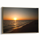 Framed canvas landscape painting depicting a serene river scene in muted earth tones, ideal for bedroom wall art.