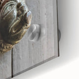 Large abstract wall art in muted earth tones on acrylic glass, ideal for dining room ambiance.