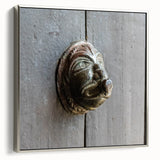 Framed canvas of a vintage landscape painting depicting a colorful forest scene, ideal for living room decor.