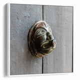 Vintage poster art of a vibrant cityscape on a framed canvas, ideal for living room decor.