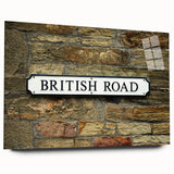 Large abstract wall art in vibrant blues and oranges on acrylic glass, ideal for bedroom or dining room decor.